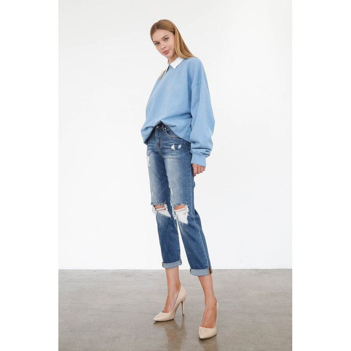 High Rise Girlfriend Jeans