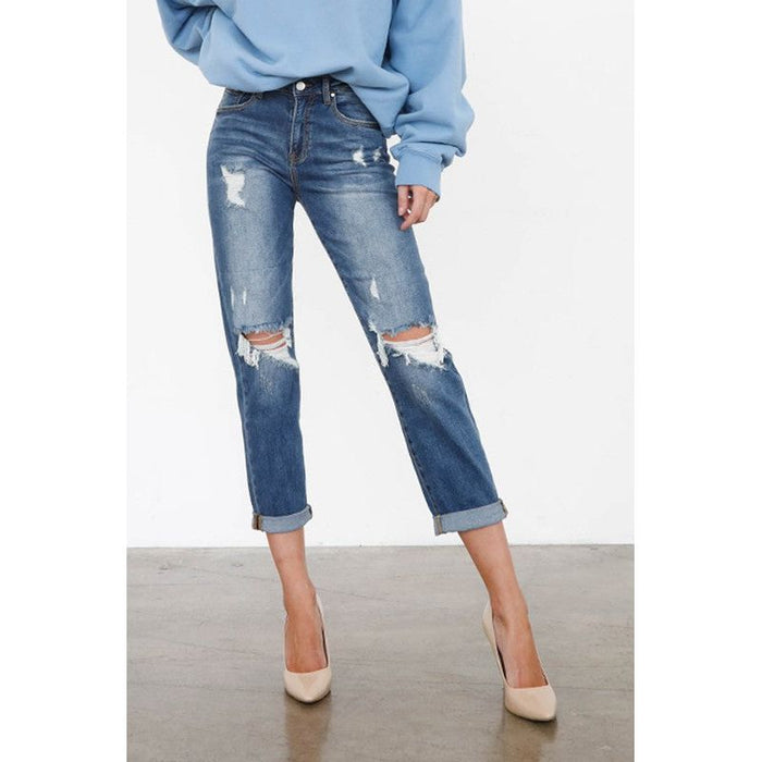 High Rise Girlfriend Jeans