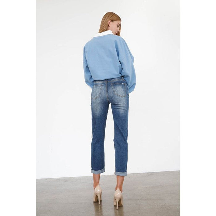 High Rise Girlfriend Jeans