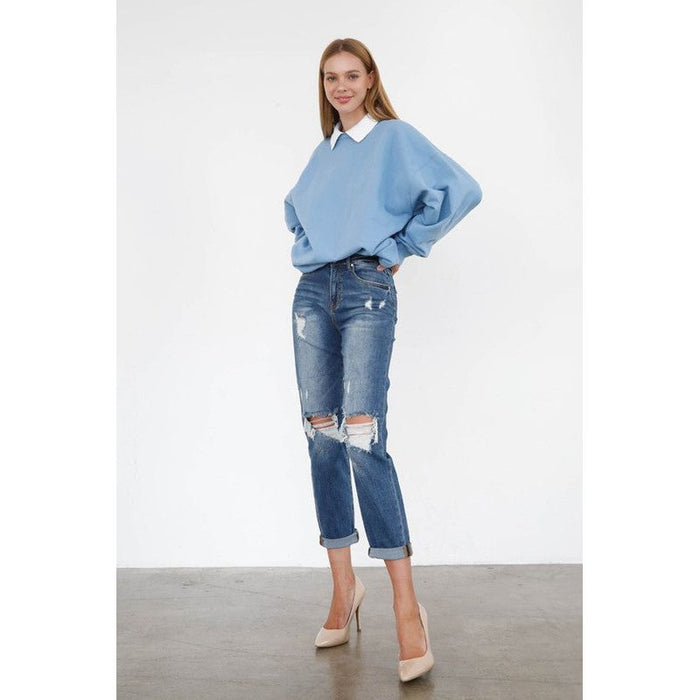 High Rise Girlfriend Jeans