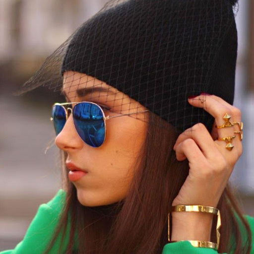 zeroUV Retro Flash Color Mirrored Lens Metal Aviator Sunglasses 1485 Sunglasses