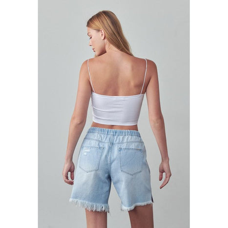 High Rise Drawstring Shorts