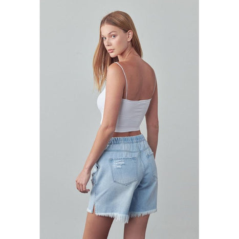 High Rise Drawstring Shorts