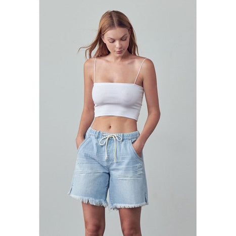 High Rise Drawstring Shorts