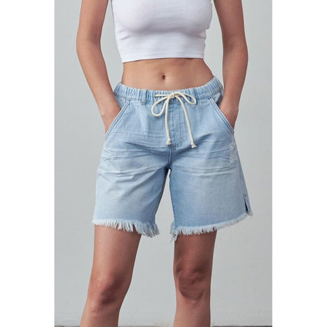 High Rise Drawstring Shorts