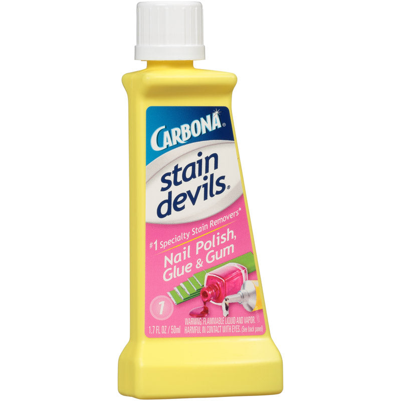 Carbona Carbona Stain Devils Nail Polish, Glue & Gum Spot Remover 1.7 Oz. Squeeze Bottle Pet Odor & Stain Removers