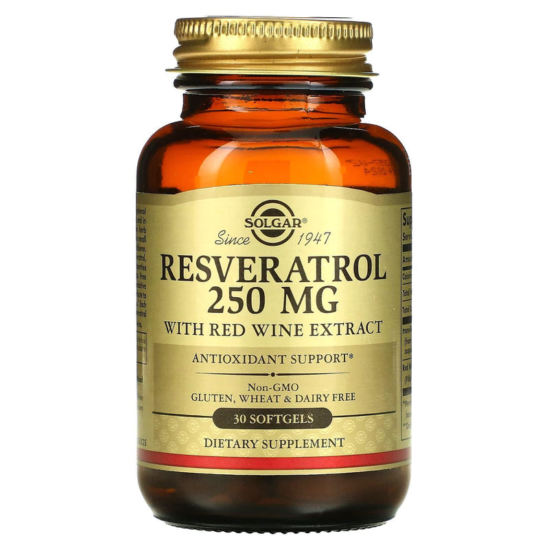 Solgar Solgar Resveratrol 250 Mg With Red Wine Extract, 30 Softgels Vitamins & Supplements