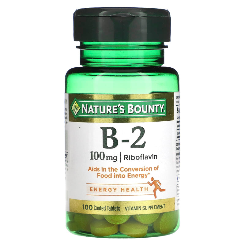 Nature's Bounty Nature's Bounty Vitamin B-2, 100 Mg, Coated Tablets Vitamins & Supplements