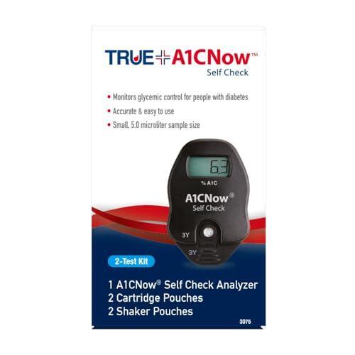 TRUEA1CNow TRUEA1CNow Self Check At-Home A1C Test Kit, Lab-Accurate Results in 5 Minutes, 2-Test Count Blood Glucose Meters White Smoke