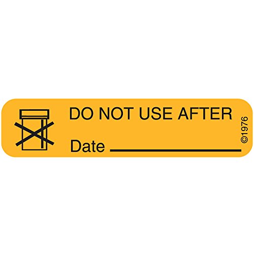 Pharmex Pharmex 1-28G Permanent Paper Label, "Dont USE After_", 1 9/16" X 3/8", Goldenrod Labels & Tags