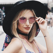 zeroUV Women's Modern Flat Lens Cat Eye Metal Sunglasses A323 Sunglasses