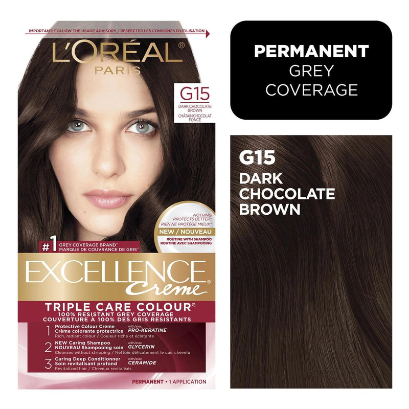 Excellence Excellence L'Oreal Paris Triple Protection Permanent Hair Color - 6.3 Fl Oz - 4AR Dark Chocolate Brown - 1 Kit Hair Color