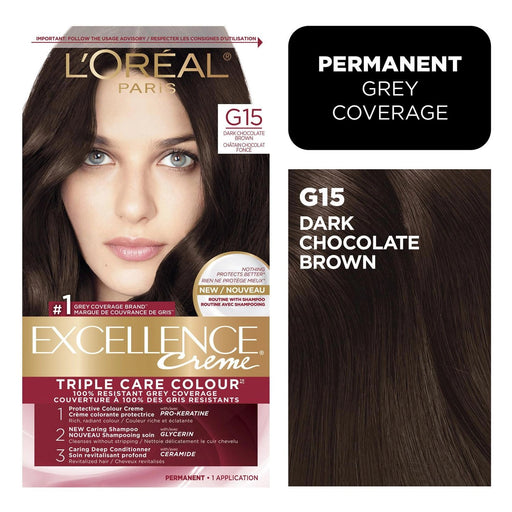 Excellence Excellence L'Oreal Paris Triple Protection Permanent Hair Color - 6.3 Fl Oz - 4AR Dark Chocolate Brown - 1 Kit Hair Color