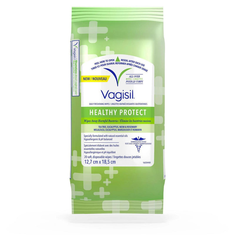 Vagisil Vagisil Healthy Detox Wipes, For All Over Cleaning, Formulated With Essential Oils, 20 Wipes In A Re-Sealable Pouch Health & Beauty