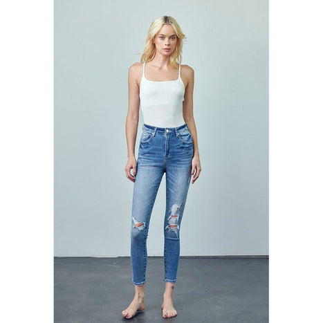 High Rise Ankle Skinny Jeans