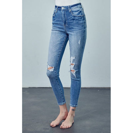 High Rise Ankle Skinny Jeans