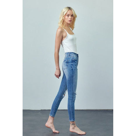 High Rise Ankle Skinny Jeans