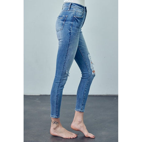 High Rise Ankle Skinny Jeans