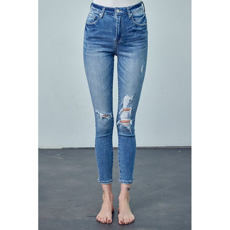 High Rise Ankle Skinny Jeans