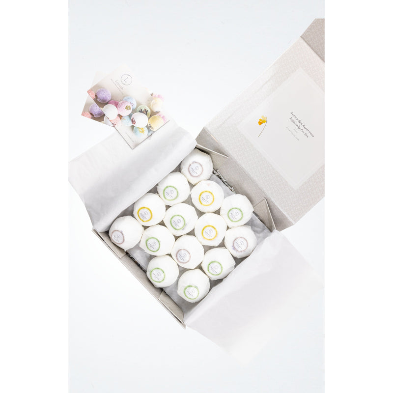Lizush Bath Bombs Gift Box, Set of 14 Big 100% Natural Relaxing Bath Bombs BATH BOMBS