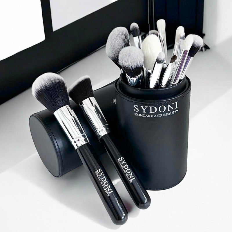Sydoni Skincare and Beauty 15 PIECE PROFESSIONAL MAKEUP BRUSH SET with TRAVEL BRUSH HOLDER Makeup Brushes