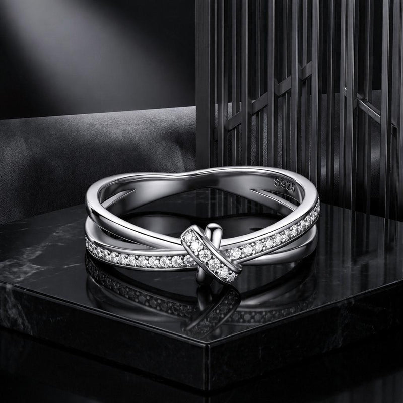 Bids.com S925 Sterling Silver Oxidized Pavé Setting CZ Ring Size 6 for Women Rings