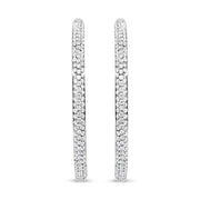 Bids.com 18K White Gold 2.00 Cttw Round-Cut Diamond Inner-Outer Hoop Earrings (F-G Color, VS1-VS2 Clarity) Earrings
