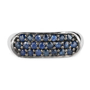 Bids.com 0.99 Carat Genuine Blue Sapphire .925 Sterling Silver Ring Rings