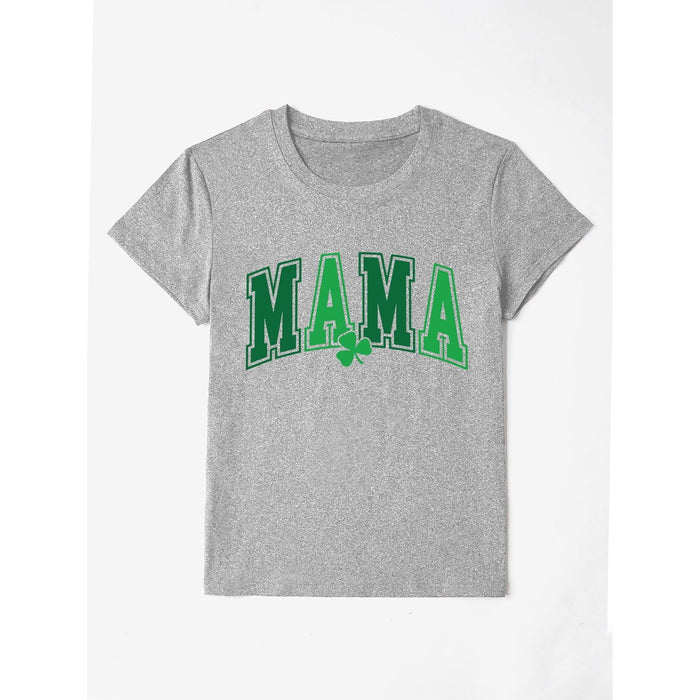 Mama Round Neck Short Sleeve T-Shirt