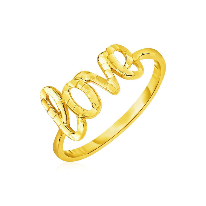 Bids.com 14k Yellow Gold Ring with Love Rings