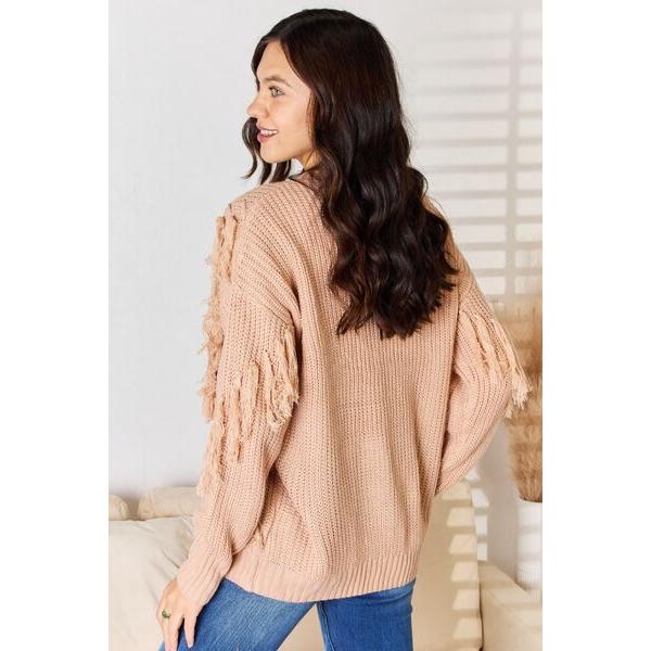 And The Why Tassel Detail Long Sleeve Sweater