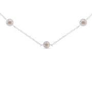 Bids.com Sterling Silver Diamond Station Necklace (1/2 cttw, I-J Color, I1-I2 Clarity) Necklaces