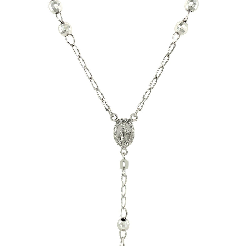 Bids.com Rosary Chain and Large Bead Necklace in Sterling Silver Necklaces