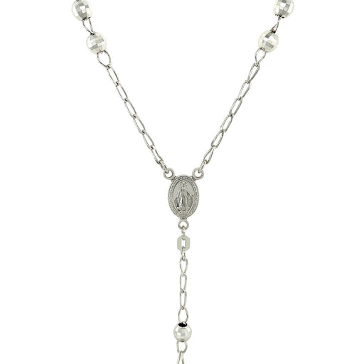 Bids.com Rosary Chain and Large Bead Necklace in Sterling Silver Necklaces