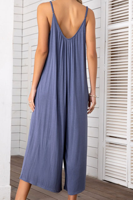 Spaghetti Strap Scoop Neck Jumpsuit