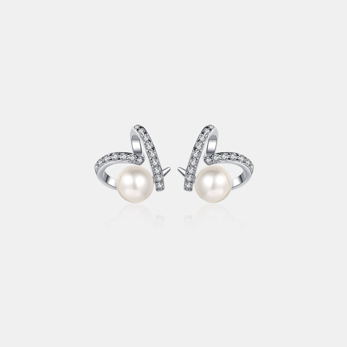 Natural Pearl Moissanite 925 Sterling Silver Earrings