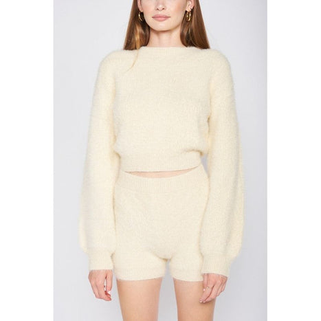 High Wasited Fuzzy Mini Shorts