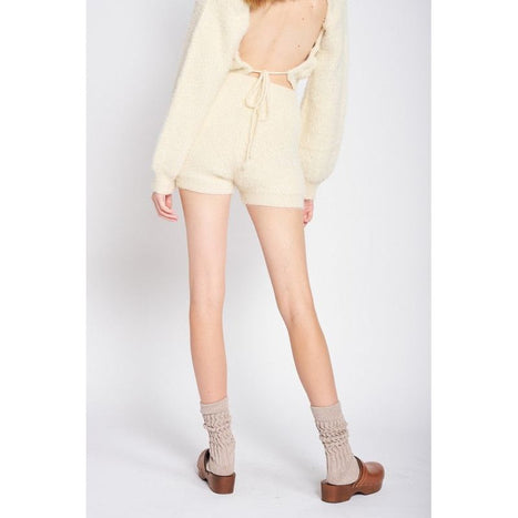 High Wasited Fuzzy Mini Shorts