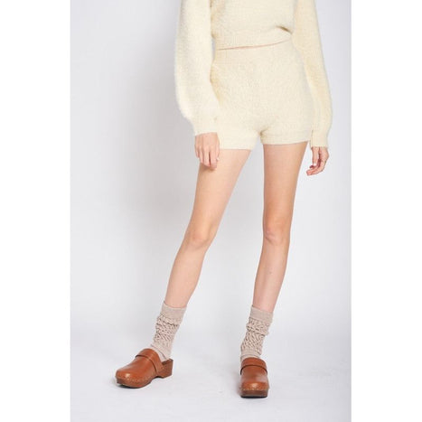 High Wasited Fuzzy Mini Shorts