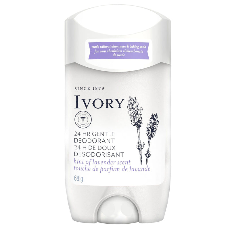 Ivory Ivory Aluminum Free Deodorant, Hint of Lavender, 24-Hour Odor Protection, 2.4 oz Stick Deodorant