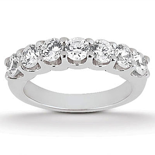 Bids.com 14k White Gold Diamond Scalloped Shared U Prong Setting Wedding Ring Band Rings