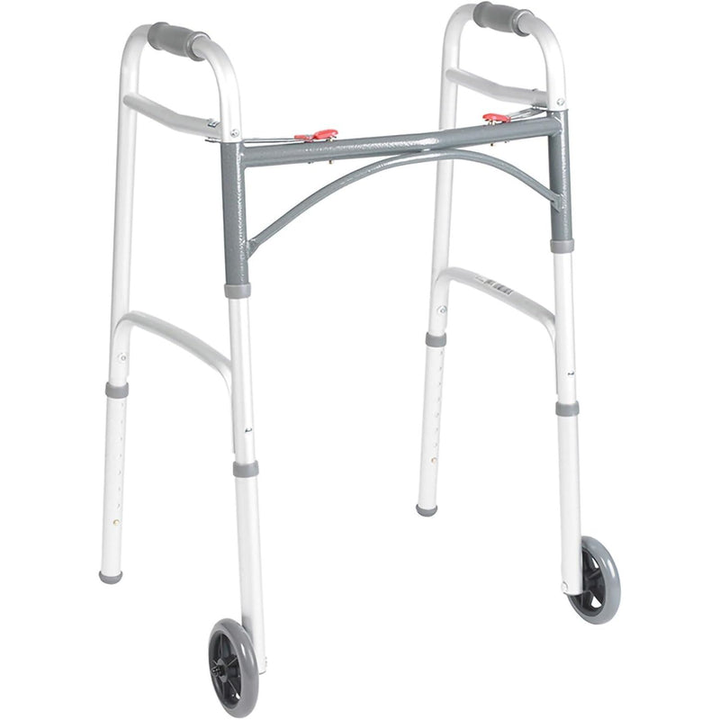 Drive Medical Drive Medical Deluxe Folding Walker Two Button With 5" Wheels Walkers