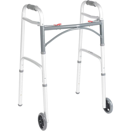 Drive Medical Drive Medical Deluxe Folding Walker Two Button With 5" Wheels Walkers