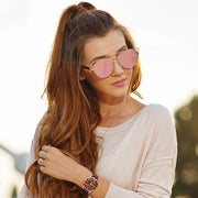 zeroUV Modern Metal Crossbar Mirrored Lens Flat Front Sunglasses A145 Sunglasses