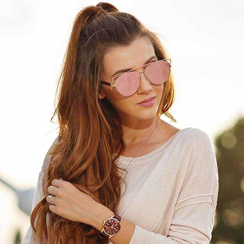 zeroUV Modern Metal Crossbar Mirrored Lens Flat Front Sunglasses A145 Sunglasses