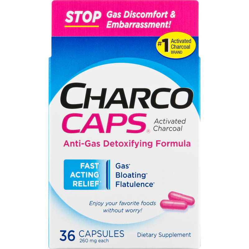 Charcocaps CharcoCaps Activated Charcoal 260 mg - 36 Capsules Vitamins & Supplements