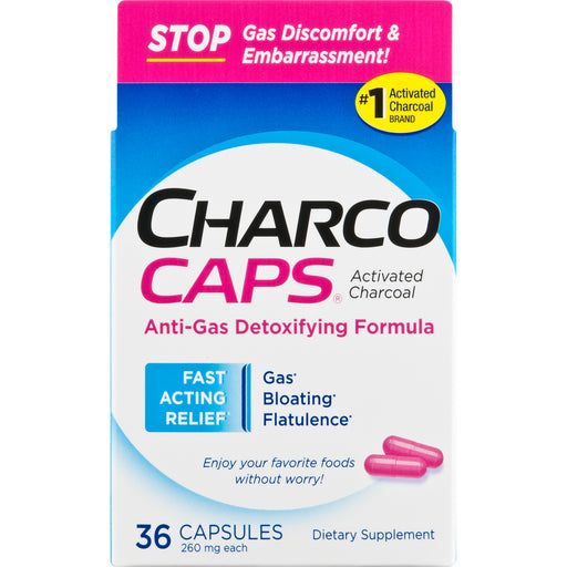 Charcocaps CharcoCaps Activated Charcoal 260 mg - 36 Capsules Vitamins & Supplements Lavender