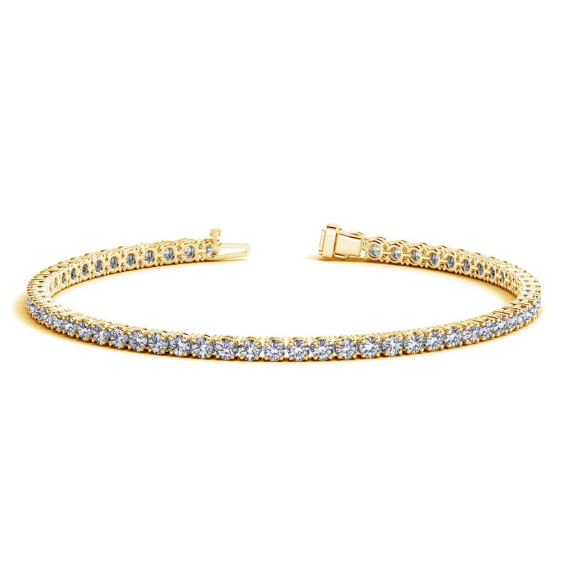 Bids.com Lab Grown Round Diamond Tennis Bracelet in 14k Yellow Gold (4 cctw F/G  VS2/SI1) Bracelets
