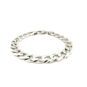 Bids.com Rhodium Plated 11.6mm Sterling Silver Curb Style Bracelet Bracelets