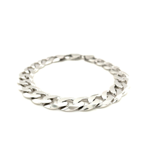 Bids.com Rhodium Plated 11.6mm Sterling Silver Curb Style Bracelet Bracelets